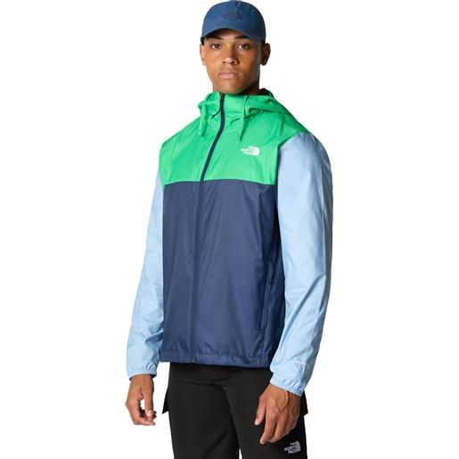 The North Face giacca uomo The North Face windwall full zip cappuccio cyclone 3 blu verde