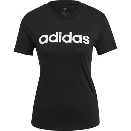 Adidas t-shirt donna adidas essential linear slim nero