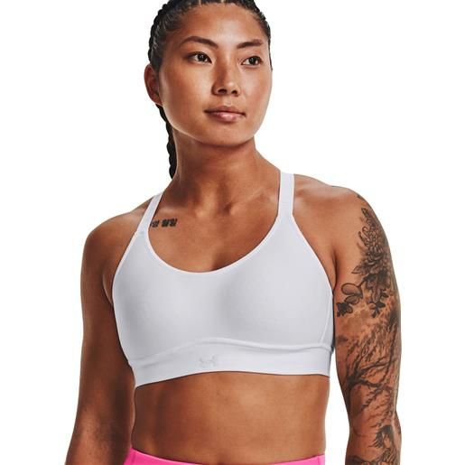 Under Armour top infinity covered mid donna bianco