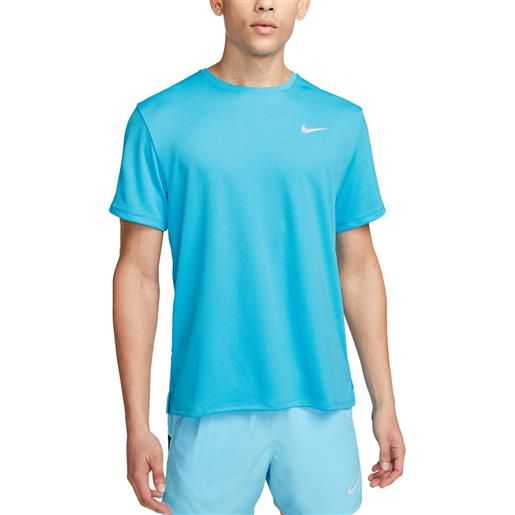 Nike t-shirt nk dri-fit uv miler ss uomo azzurro