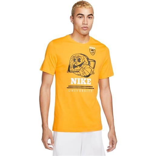 Nike t-shirt cotone univeristy uomo giallo