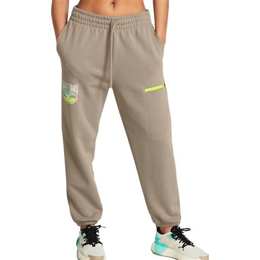 Under Armour pantalone project rock heavyweight terry donna grigio