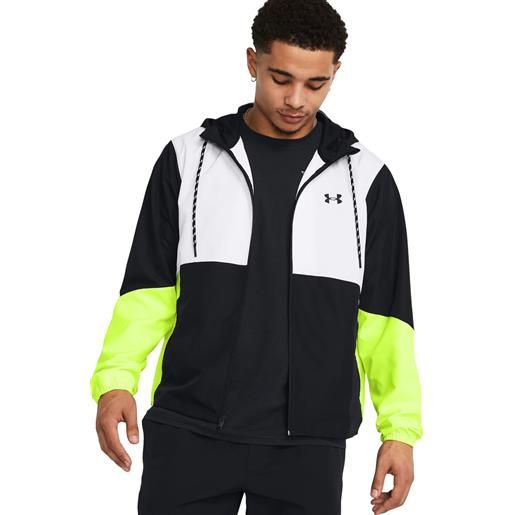 Under Armour giacca uomo Under Armour legacy windbreaker black high vis yellow