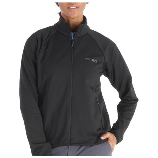 Marmot donna women's leconte fleece jacket, calda giacca in pile, giacca con zip integrale, scaldacorpo traspirante e resistente al vento, impacchettabile, ideale per escursioni e sci. , black, s