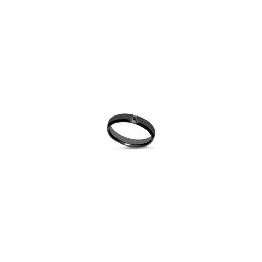 Gioielli Liu Jo anello uomo acciaio ip nero con zircone nero misura 22 liu jo mlj499m22