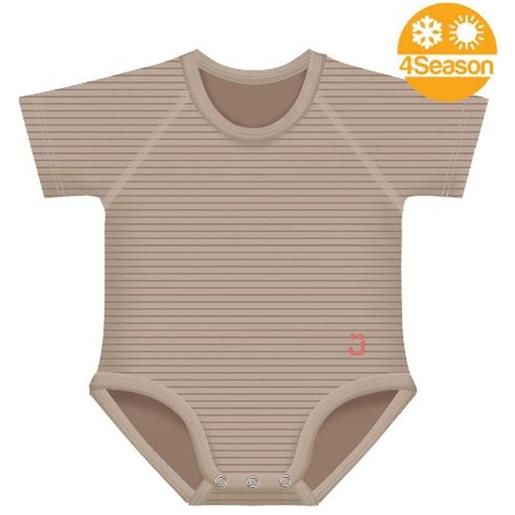 J Bimbi 4season stripes - body neonato 0-36 mesi fantasia righe marrone