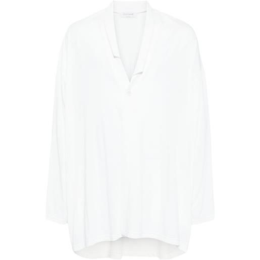 Yohji Yamamoto camicia con colletto asimmetrico - bianco