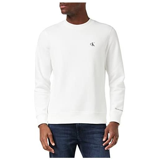 Calvin Klein Jeans ck essential reg cn, felpa uomo, bianco (bright white), s