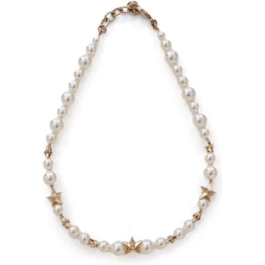 CHANEL Pre-Owned - collana di finte perle cc 2017 - donna - plastica/placcatura in oro - taglia unica - rosso
