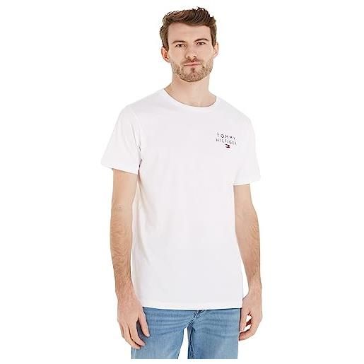 Tommy Hilfiger t-shirt maniche corte uomo scollo rotondo, bianco (white), l