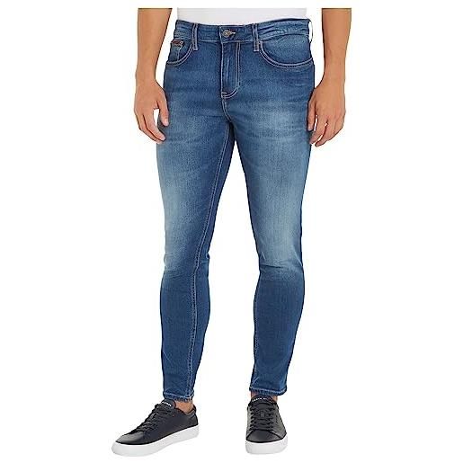 Tommy Hilfiger tommy jeans austin slim tapered wmbs, denim pants uomo, blu (wilson mid blue stretch), 33w / 34l