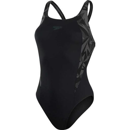 Speedo hyperboom splice muscleback eco endurance+ swimsuit nero uk 32 donna