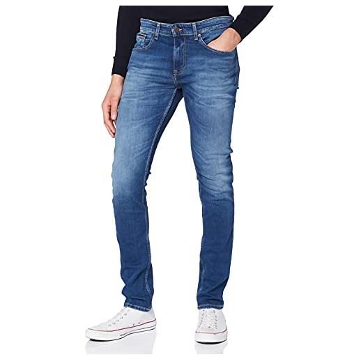 Tommy Hilfiger tommy jeans austin slim tapered wmbs, denim pants uomo, blu (wilson mid blue stretch), 27w / 36l