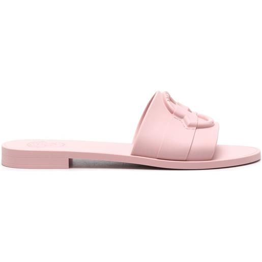 Moncler sandali slides mon con logo goffrato - rosa