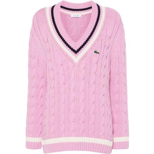 Lacoste maglione con ricamo - rosa