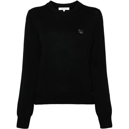 Maison Kitsuné maglione con applicazione - nero