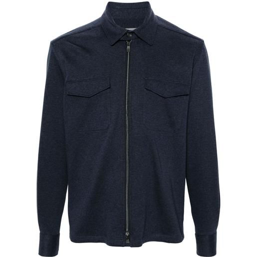 Corneliani giacca-camicia mélange - blu