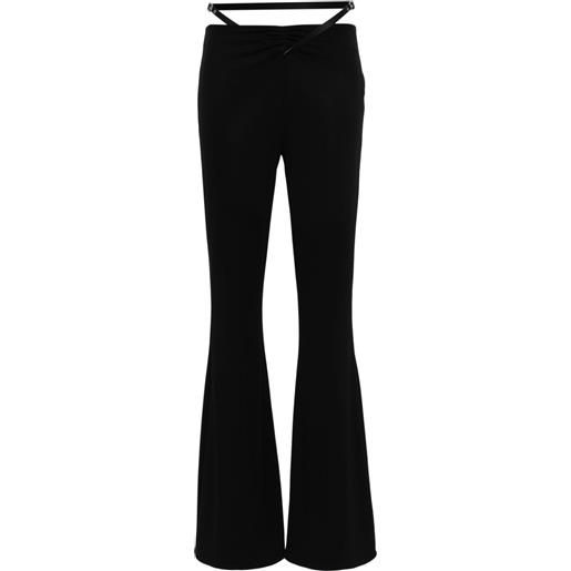 Courrèges pantaloni svasati con cintura - nero