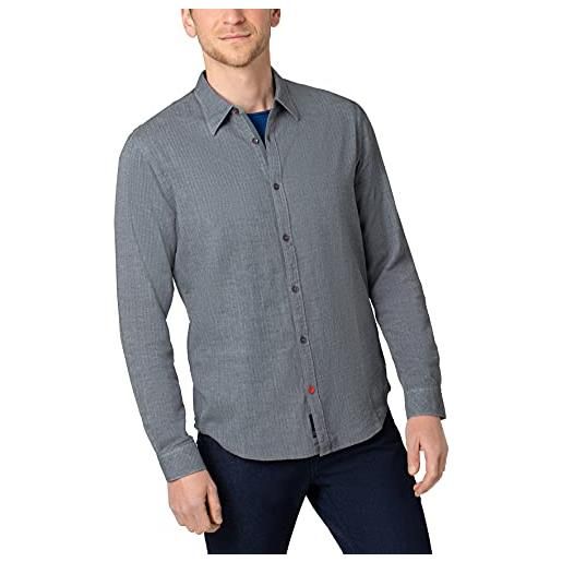 Timezone micro pattern shirt camicia, grigio e nero, l uomo