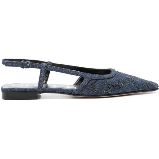 Gucci pumps gg con decorazione - blu