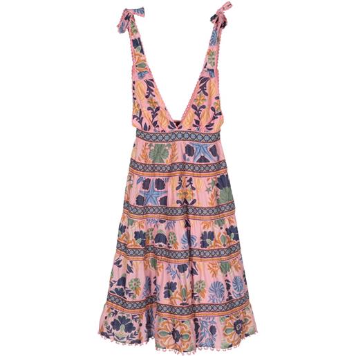 FARM Rio abito con stampa seashell tapestry - rosa