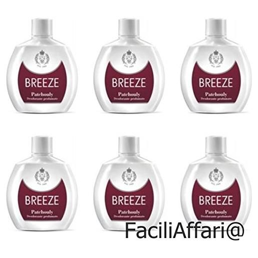 Breeze 6 deodoranti Breeze squeeze deodorante profumato patchouly per il corpo