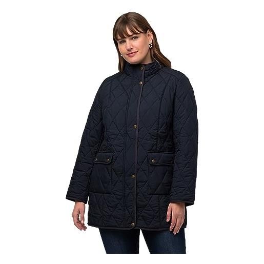 Ulla popken giacca imbottita con fodera in fagiano, blu marino, 64-66 donna