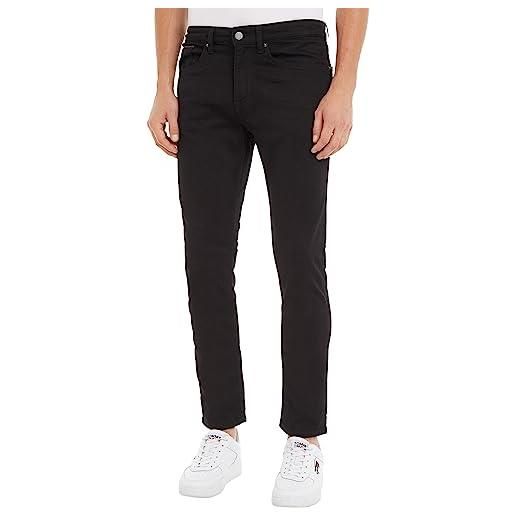 Tommy Hilfiger tommy jeans jeans uomo austin slim tapered elasticizzati, nero (new black stretch), 36w / 34l
