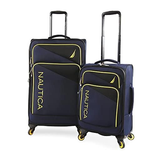 Nautica emry - set di 2 valigie, blu navy, giallo, emry - set di 2 valigie