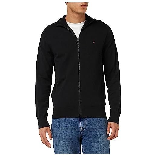 Tommy Hilfiger cardigan uomo 1985 zip through con chiusura con zip, nero (black), xs