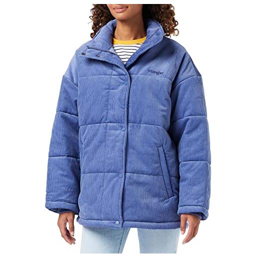 Wrangler corduroy puffer giacca, fjord blue, x-large da donna