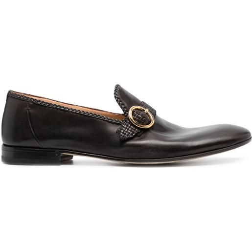 Lidfort buckle-embellished leather loafers - marrone