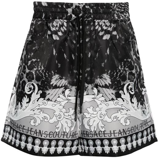 Versace Jeans Couture shorts con stampa watercolour couture - nero
