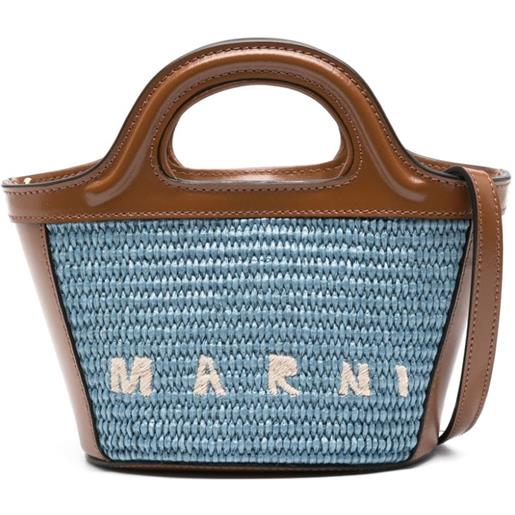 Marni borsa tote tropicalia mini - marrone