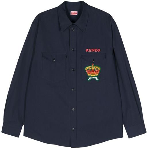 Kenzo camicia con applicazione - blu