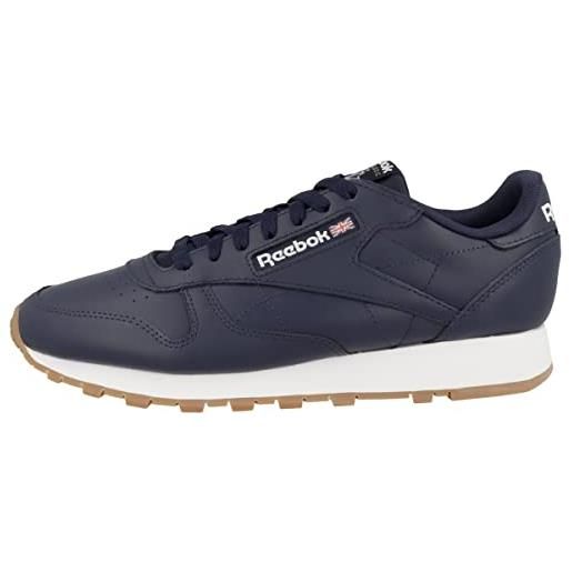Reebok classic leather, sneaker unisex - adulto, blu (vecnav/ftwwht/rbkg03), 44 eu