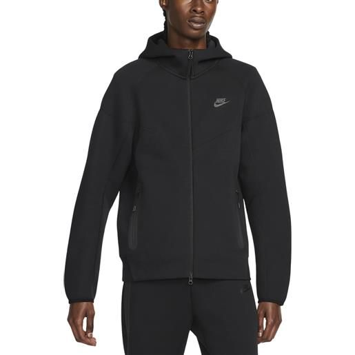 Nike felpa da uomo con cappuccio e zip tech fleece windrunner nera