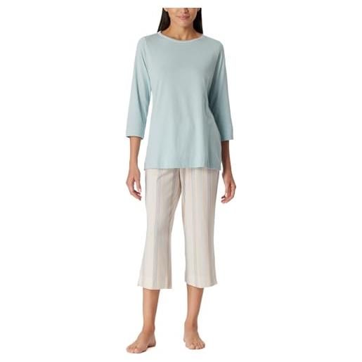 Schiesser set pigiama 3/4 lungo corto cotone modal - nightwear, bluebird_181236, 52 donna