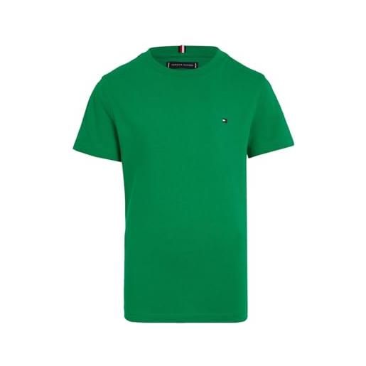 Tommy Hilfiger essential cotton tee s/s kb0kb06879 top in maglia a maniche corte, verde (olympic green), 16 anni bambini e ragazzi