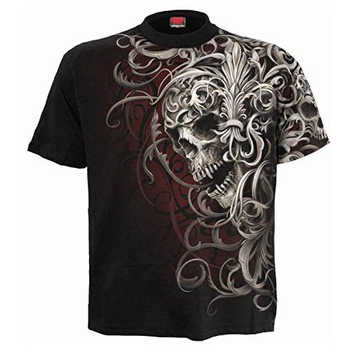 Spiral - skull shoulder wrap - t-shirt nera regular per uomo - xxl