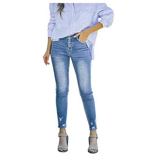 QWUVEDS jeans da donna elasticizzati a vita alta, con gamba dritta e sfilacciati, pantaloni denim, alla moda, per ragazze, 152, jeans da donna, skinny fit, jeans da donna, a, xxl