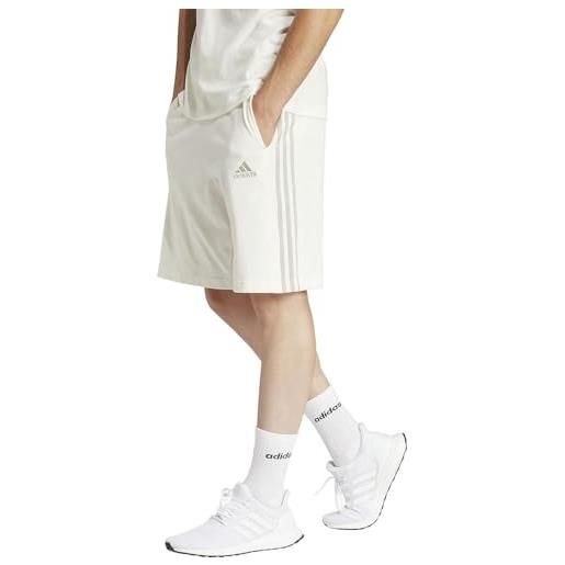 adidas essentials single jersey 3-stripes shorts pantaloncini casual, off white, xs men's