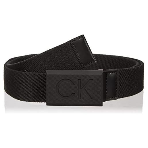 Calvin Klein Jeans calvin klein cintura uomo casual plaque webbing 3.5 cm, nero (ck black), 110 cm