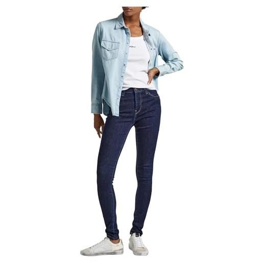Pepe Jeans skinny vita alta pl204584, jeans donna, blu (denim-xg6), 29w / 30l