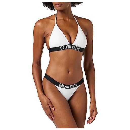 Calvin Klein top bikini a triangolo donna imbottito, bianco (pvh classic white), m