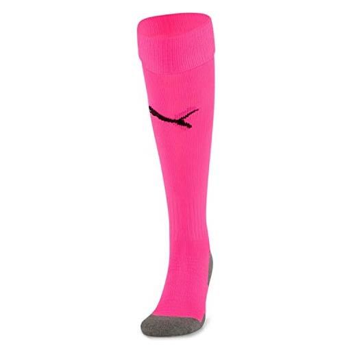 Puma team liga socks core calzettoni da calcio, fluo pink, 47-49 uomo