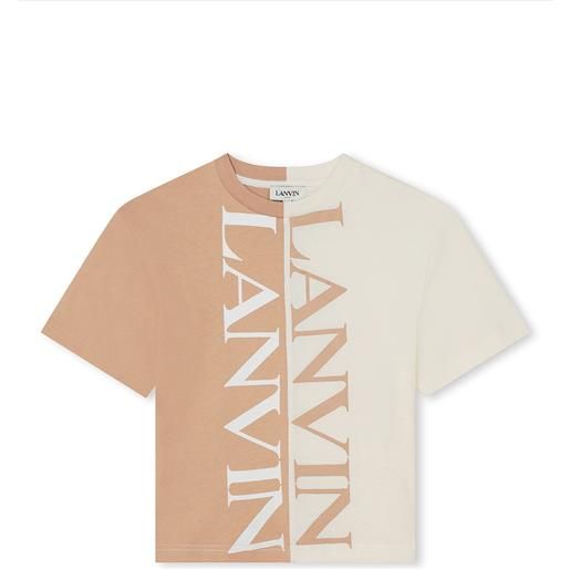 Lanvin kids t-shirt in cotone beige