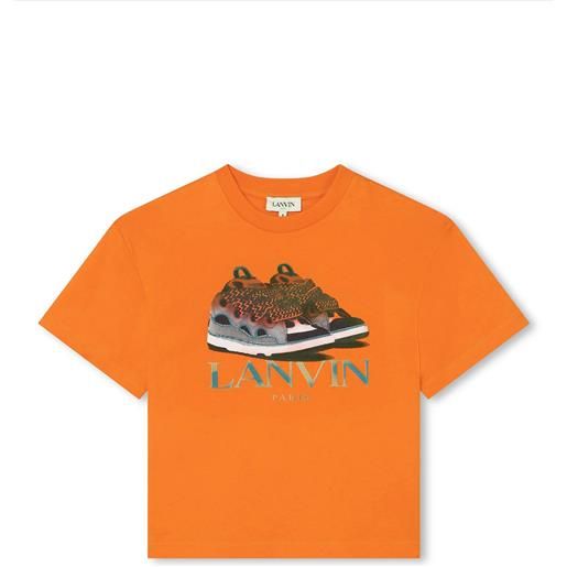 Lanvin kids t-shirt in cotone arancione
