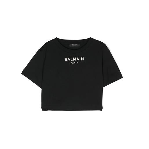 Balmain kids t-shirt in cotone nero