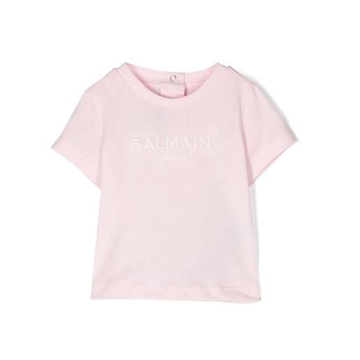 Balmain kids t-shirt in cotone rosa